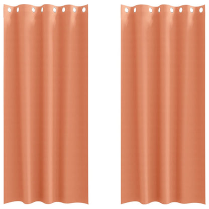 Blackout Curtains with Rings 2 pcs Terracotta 245 x 140 cm