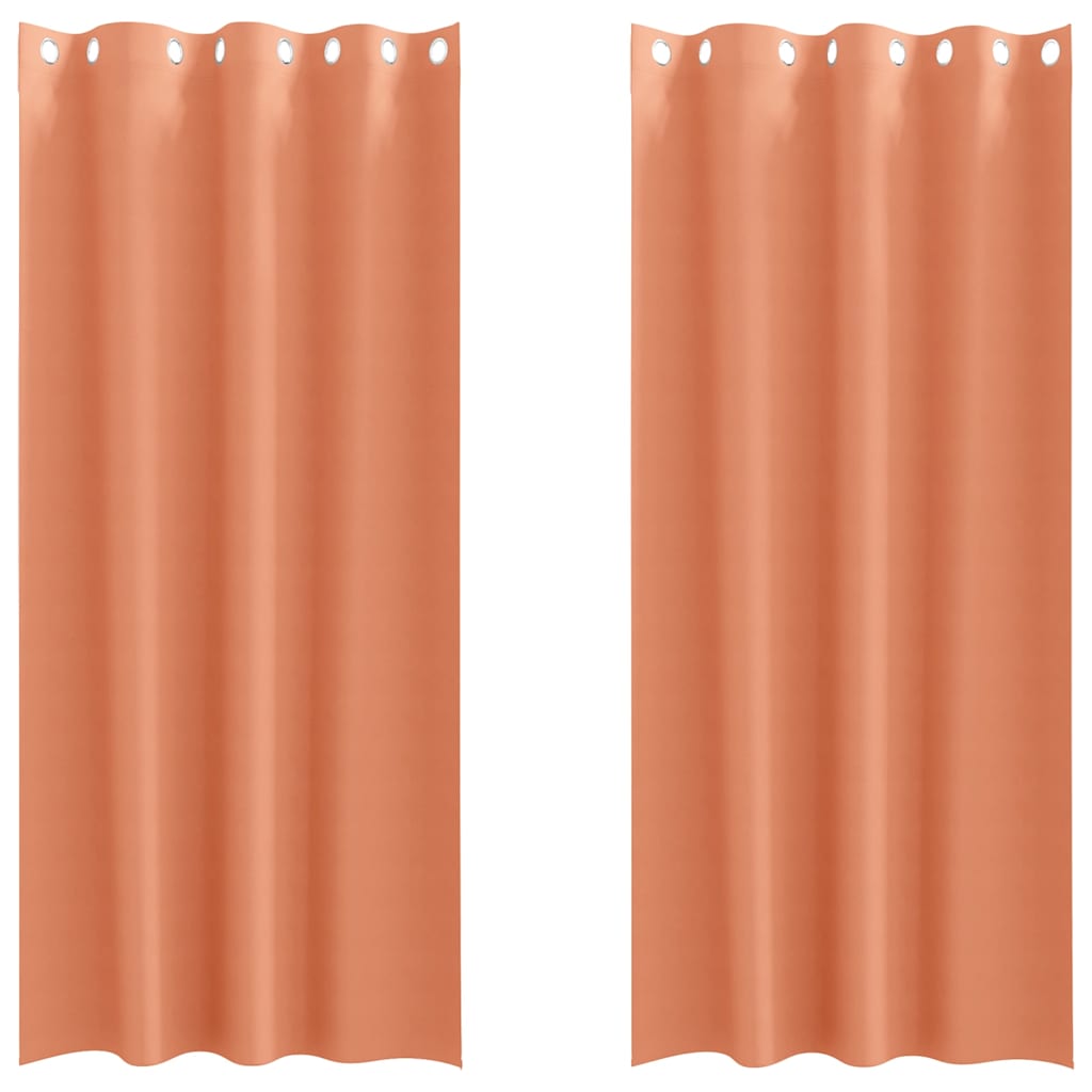 Blackout Curtains with Rings 2 pcs Terracotta 260 x 140 cm