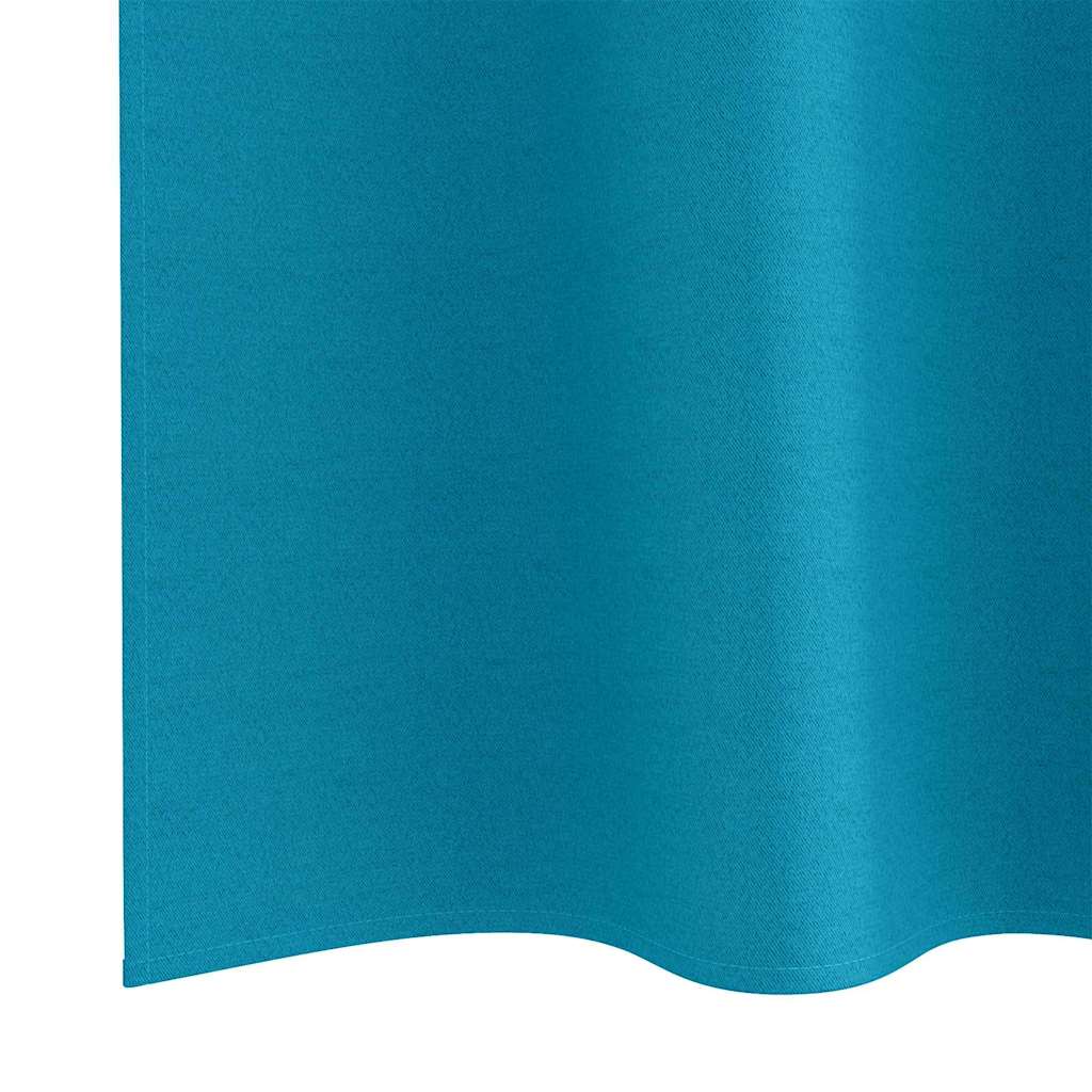 Blackout Curtains with Rings 2 pcs Turquoise 260 x 140 cm