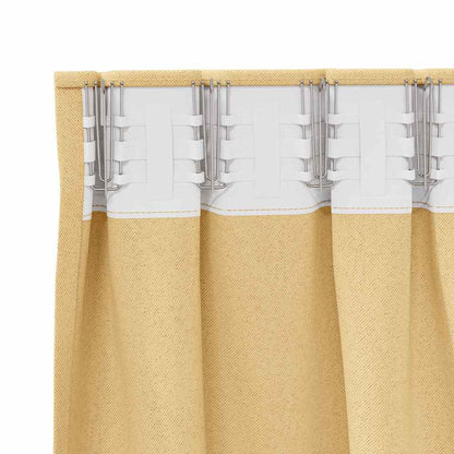 Blackout Curtains with Rings 2 pcs Beige 140 x 140 cm Polyester