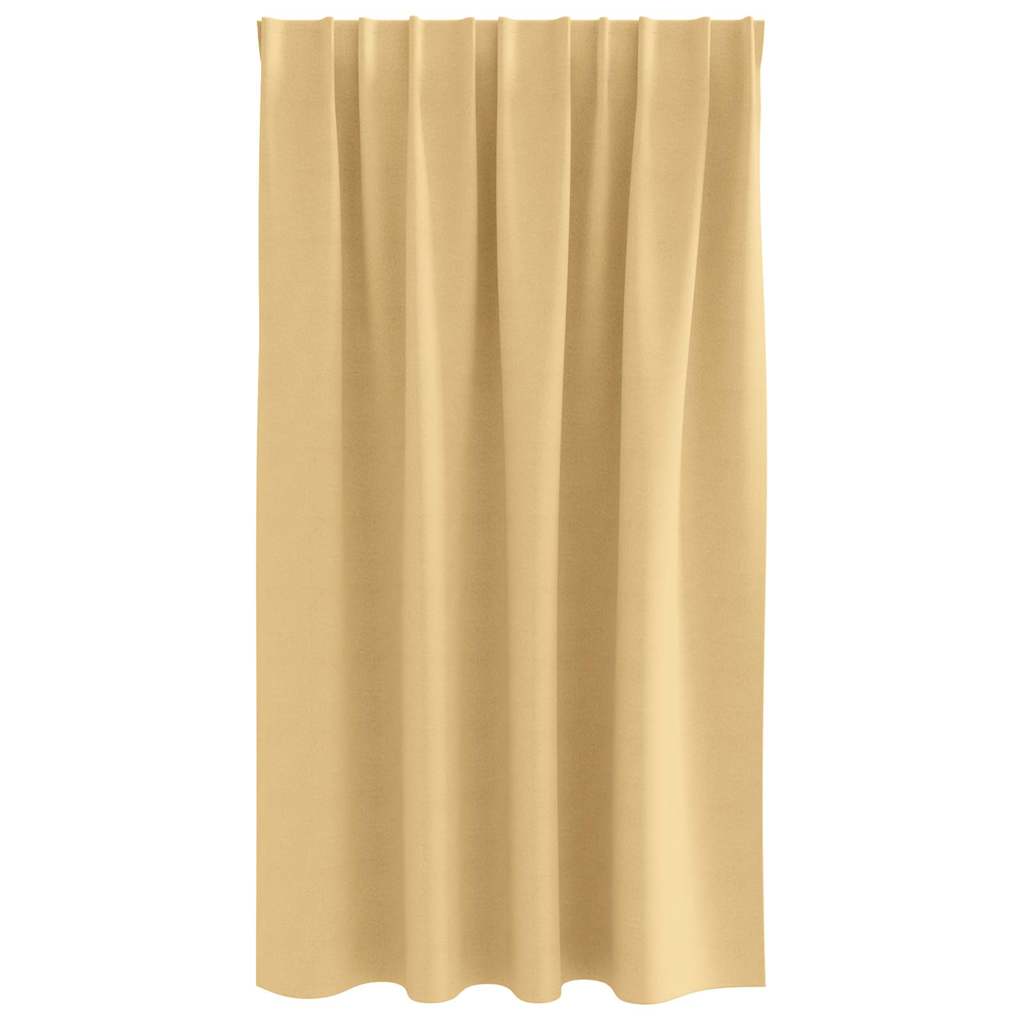 Blackout Curtains with Rings 2 pcs Beige 140 x 140 cm Polyester