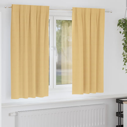 Blackout Curtains with Rings 2 pcs Beige 175 x 140 cm Polyester