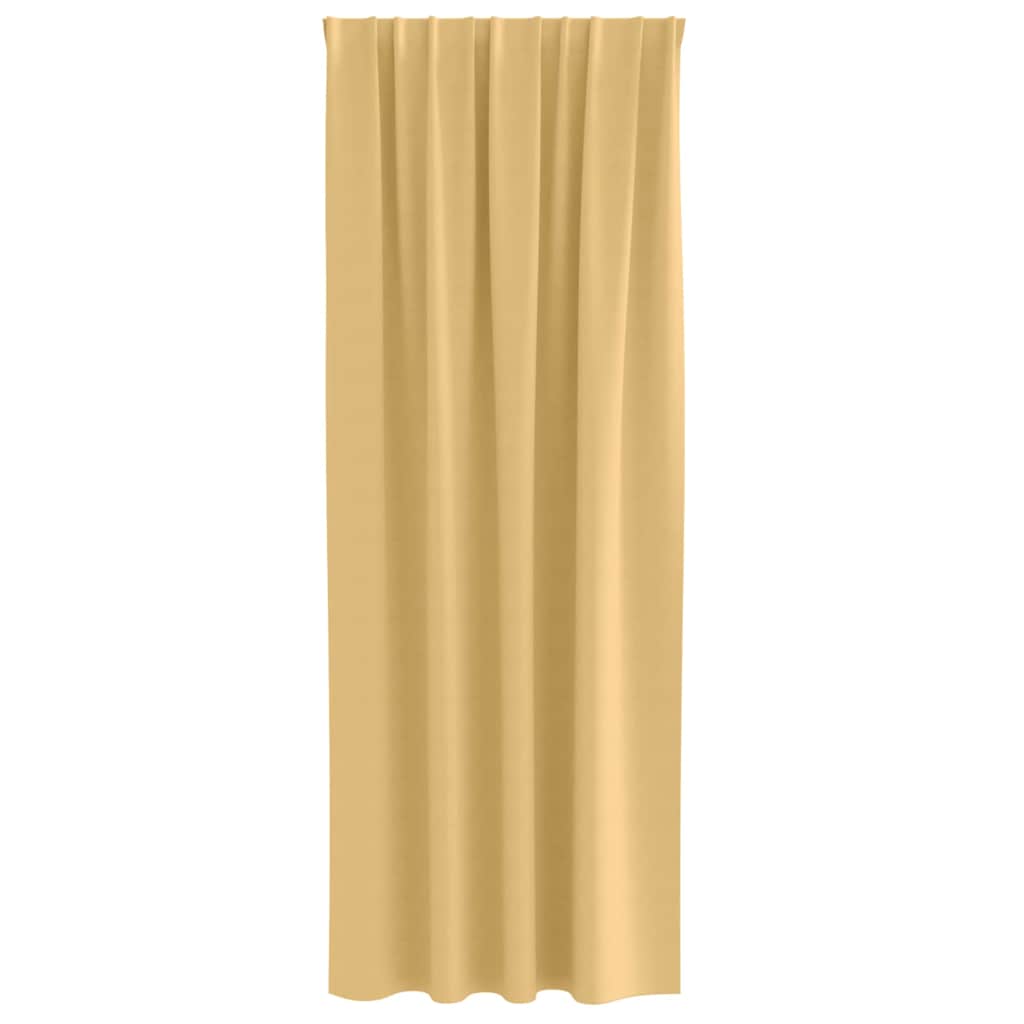 Blackout Curtains with Rings 2 pcs Beige 260 x 140 cm Polyester