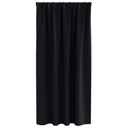 Blackout Curtains with Rings 2 pcs Black 175 x 140 cm Polyester