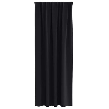 Blackout Curtains with Rings 2 pcs Black 225 x 140 cm Polyester