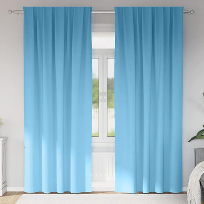 Blackout Curtains with Rings 2 pcs Light Blue 225 x 140 cm