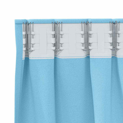 Blackout Curtains with Rings 2 pcs Light Blue 245 x 140 cm