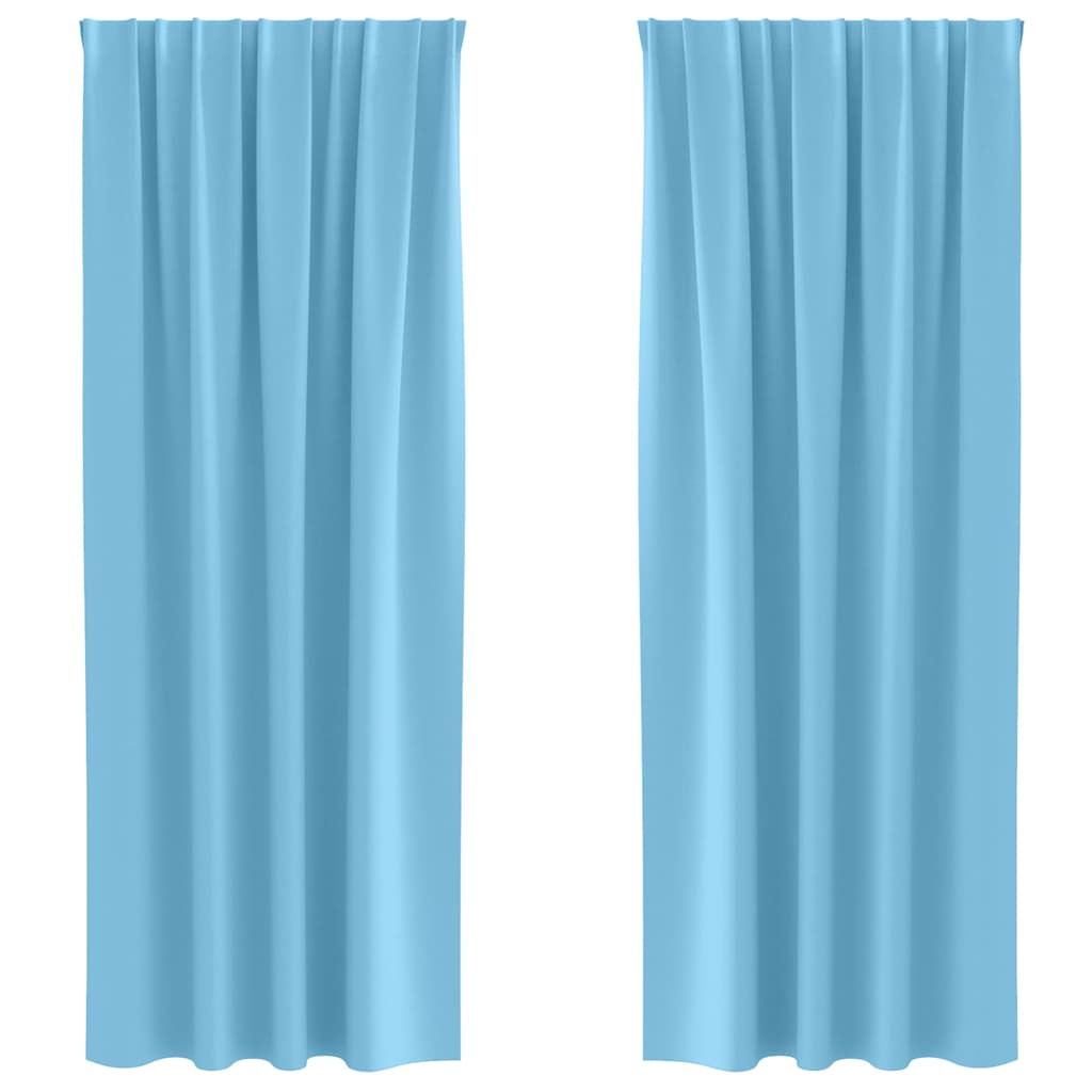 Blackout Curtains with Rings 2 pcs Light Blue 260 x 140 cm