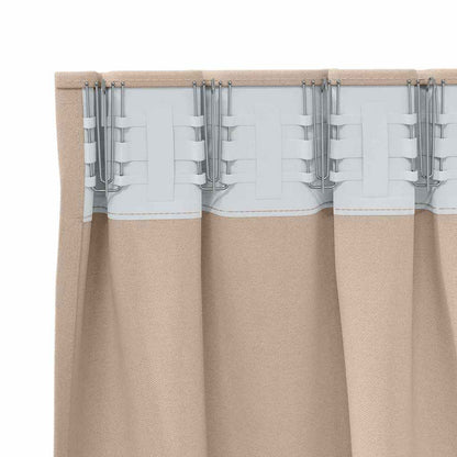 Blackout Curtains with Rings 2 pcs Taupe 140 x 140 cm Polyester