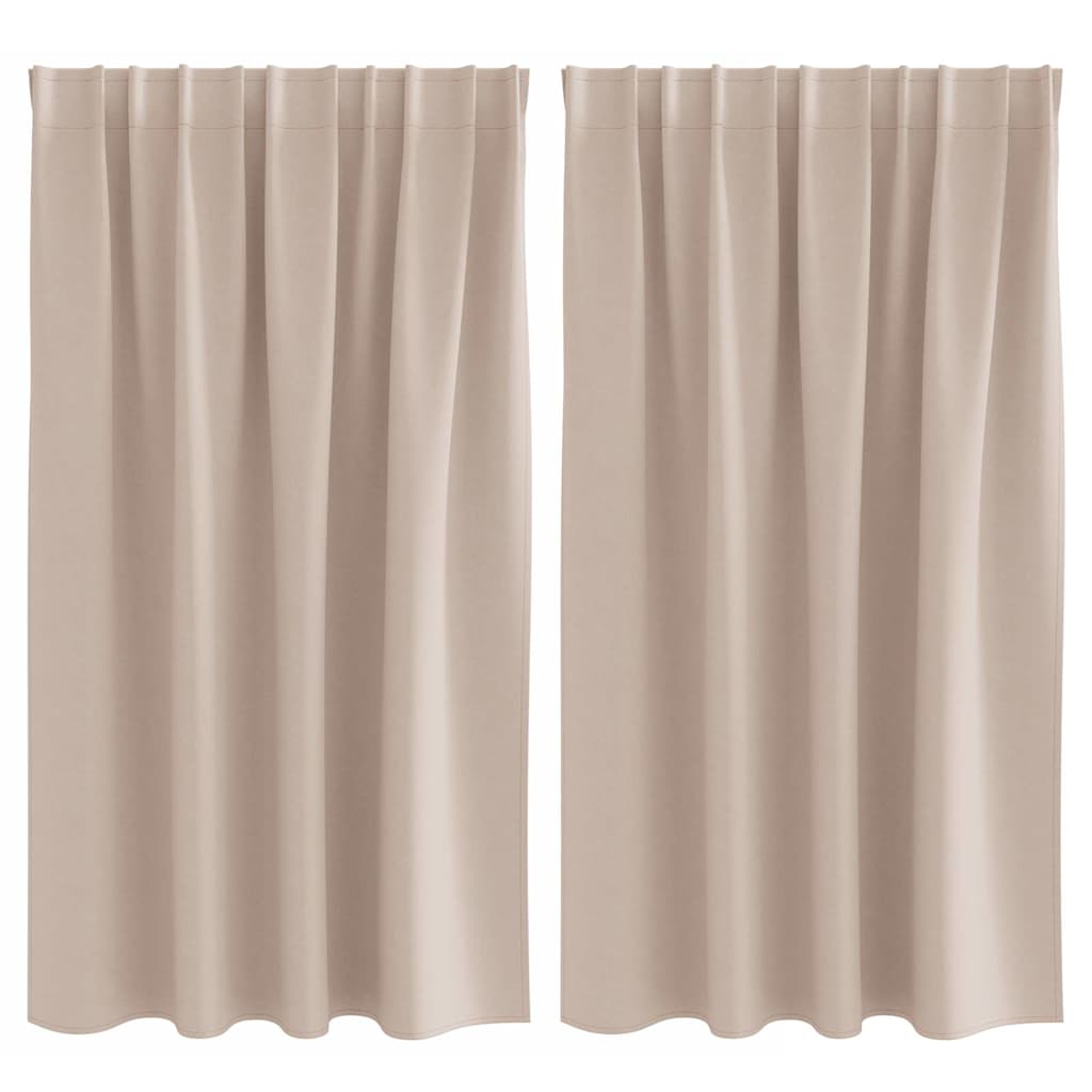 Blackout Curtains with Rings 2 pcs Taupe 140 x 140 cm Polyester
