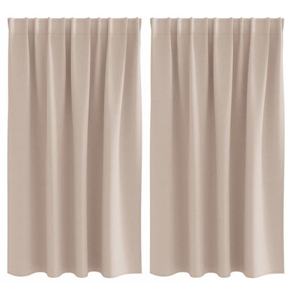 Blackout Curtains with Rings 2 pcs Taupe 140 x 140 cm Polyester