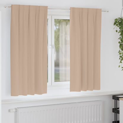 Blackout Curtains with Rings 2 pcs Taupe 175 x 140 cm Polyester