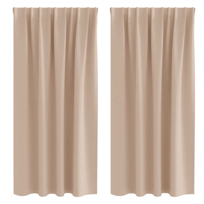 Blackout Curtains with Rings 2 pcs Taupe 175 x 140 cm Polyester