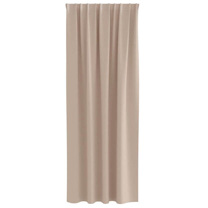 Blackout Curtains with Rings 2 pcs Taupe 260 x 140 cm Polyester
