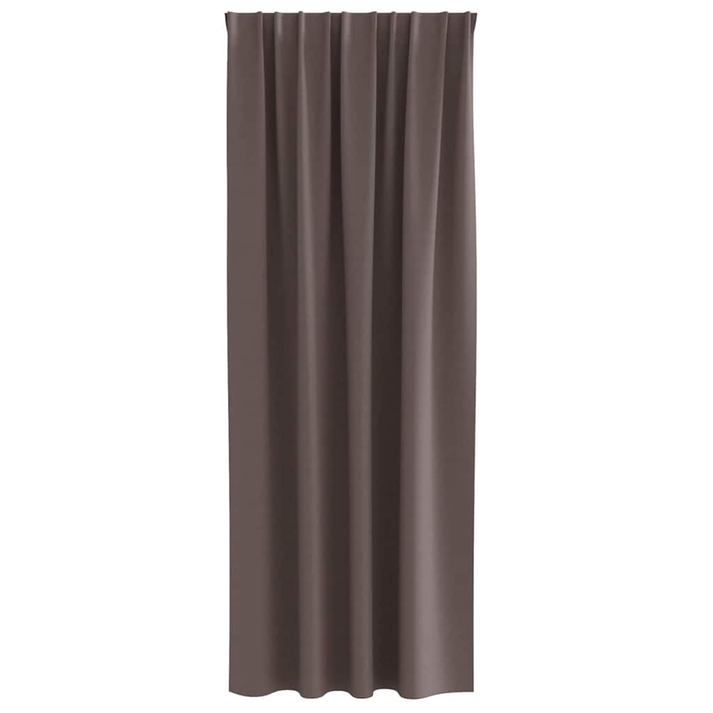 Blackout Curtains with Rings 2 pcs Dark Brown 260 x 140 cm