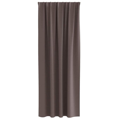 Blackout Curtains with Rings 2 pcs Dark Brown 260 x 140 cm