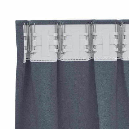 Blackout Curtains with Rings 2 pcs Anthracite 140 x 140 cm