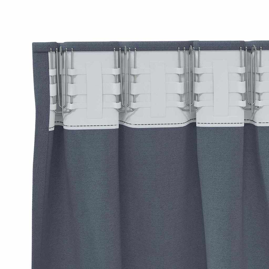 Blackout Curtains with Rings 2 pcs Anthracite 175 x 140 cm