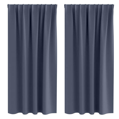 Blackout Curtains with Rings 2 pcs Anthracite 175 x 140 cm