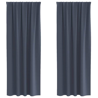 Blackout Curtains with Rings 2 pcs Anthracite 260 x 140 cm