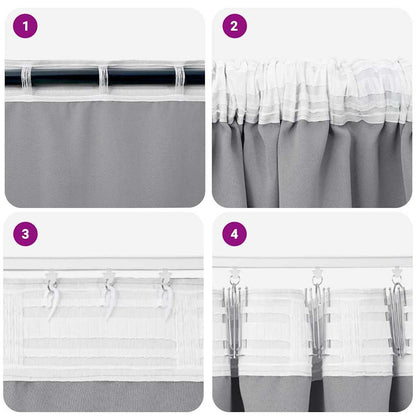 Blackout Curtains with Rings 2 pcs Light Grey 245 x 140 cm