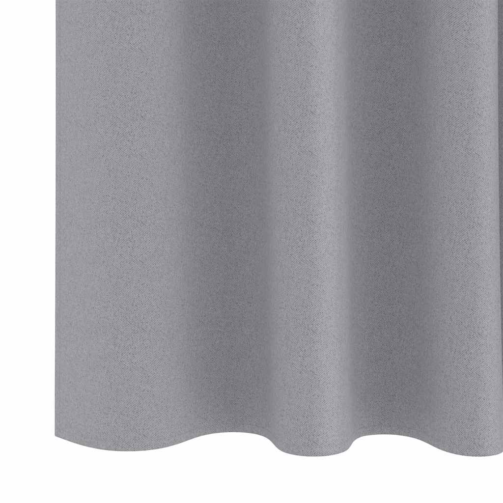 Blackout Curtains with Rings 2 pcs Light Grey 260 x 140 cm