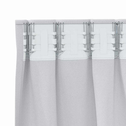 Blackout Curtains with Rings 2 pcs Pale Grey 140 x 140 cm