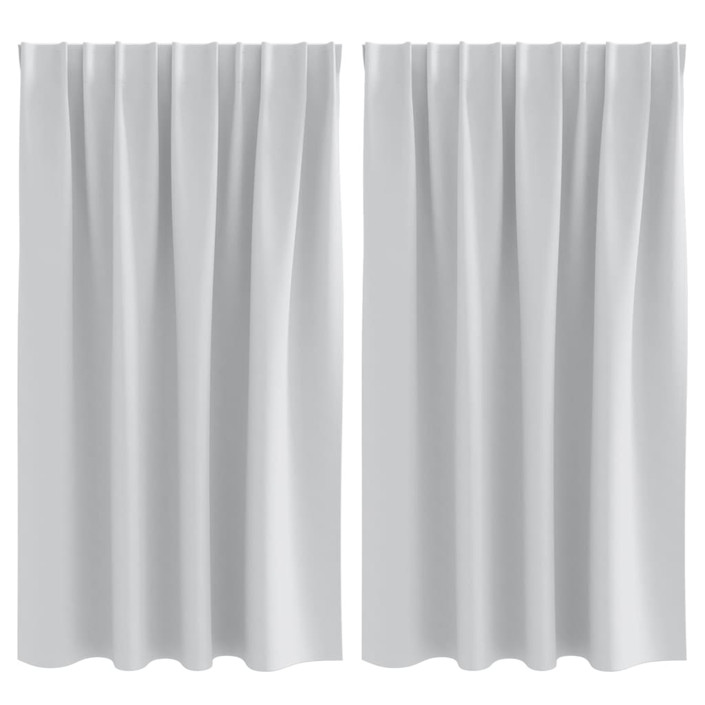 Blackout Curtains with Rings 2 pcs Pale Grey 140 x 140 cm