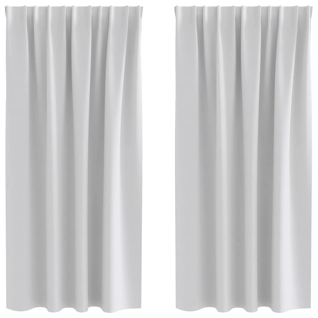 Blackout Curtains with Rings 2 pcs Light Grey 175 x 140 cm