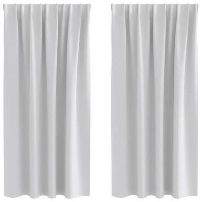 Blackout Curtains with Rings 2 pcs Light Grey 175 x 140 cm