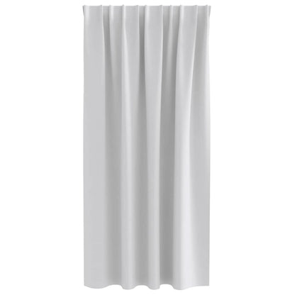 Blackout Curtains with Rings 2 pcs Light Grey 175 x 140 cm