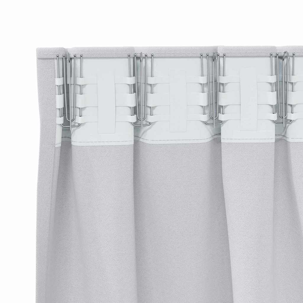 Blackout Curtains with Rings 2 pcs Pale Grey 225 x 140 cm