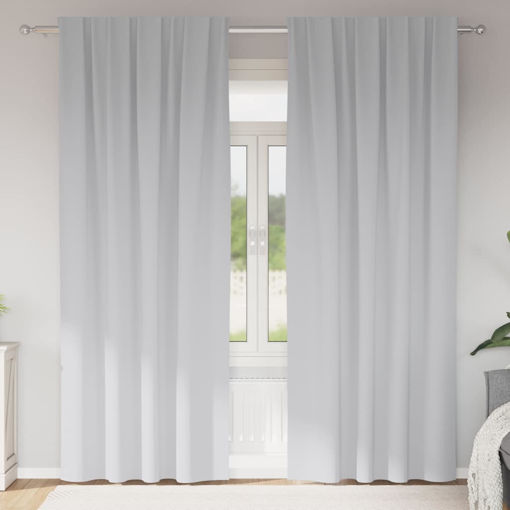 Blackout Curtains with Rings 2 pcs Pale Grey 225 x 140 cm