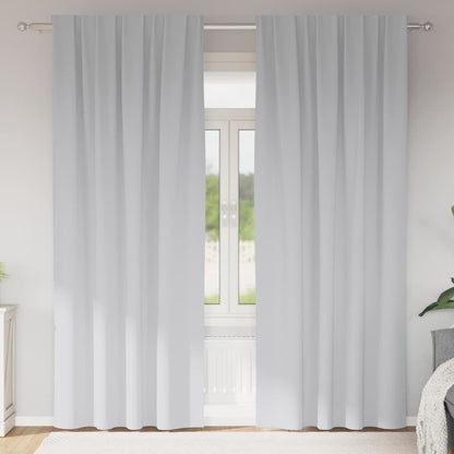 Blackout Curtains with Rings 2 pcs Pale Grey 245 x 140 cm