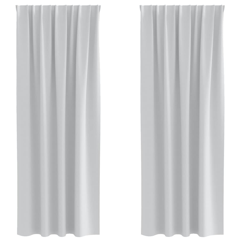 Blackout Curtains with Rings 2 pcs Pale Grey 260 x 140 cm