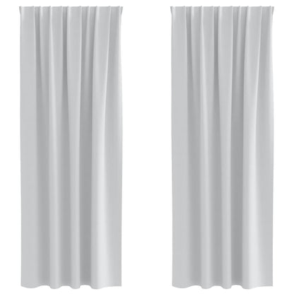 Blackout Curtains with Rings 2 pcs Pale Grey 260 x 140 cm