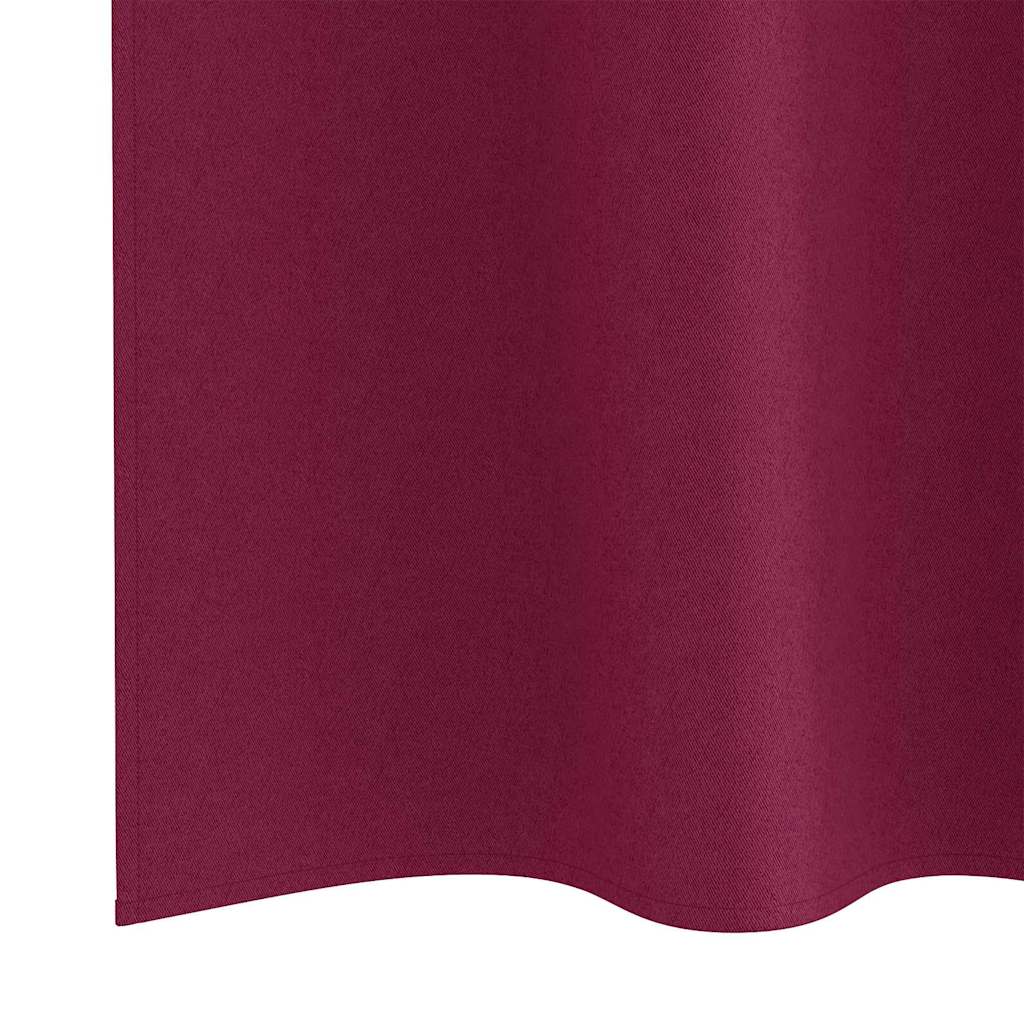 Blackout Curtains with Rings 2 pcs Wine Red 140 x 140 cm