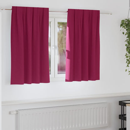 Blackout Curtains with Rings 2 pcs Wine Red 140 x 140 cm