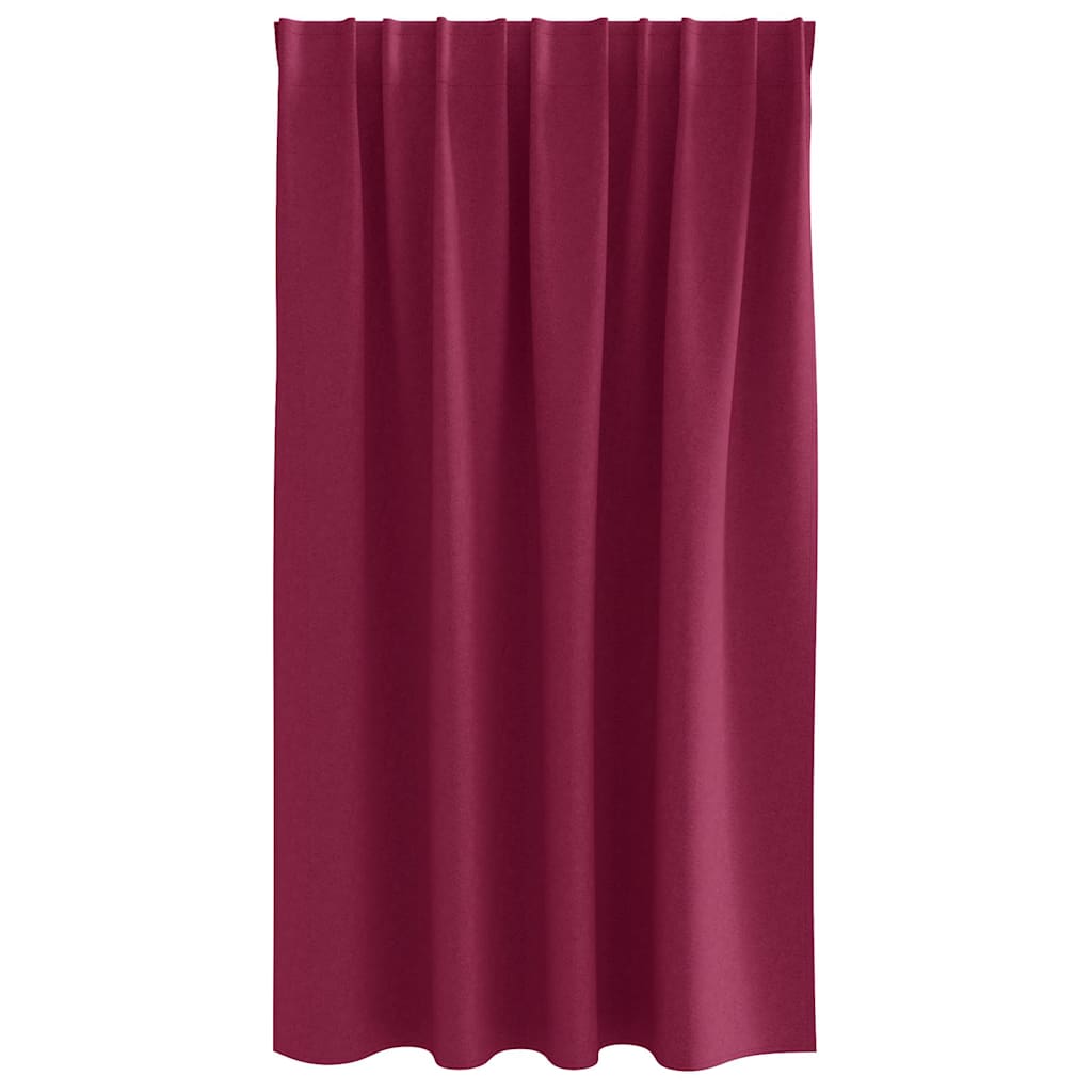 Blackout Curtains with Rings 2 pcs Wine Red 140 x 140 cm