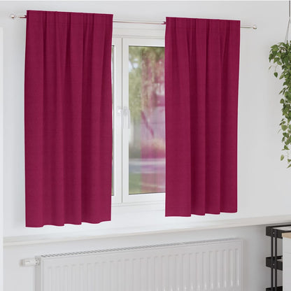 Blackout Curtains with Rings 2 pcs Wine Red 175 x 140 cm
