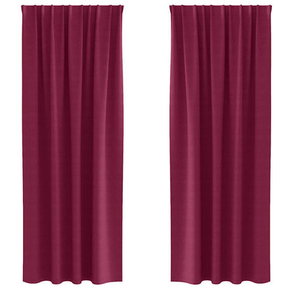 Blackout Curtains with Rings 2 pcs Wine Red 260 x 140 cm