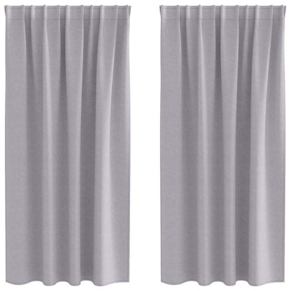 Blackout Curtains with Rings 2 pcs Metal Grey 175 x 140 cm