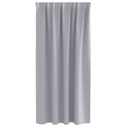 Blackout Curtains with Rings 2 pcs Metal Grey 175 x 140 cm