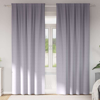 Blackout Curtains with Rings 2 pcs Metal Grey 260 x 140 cm