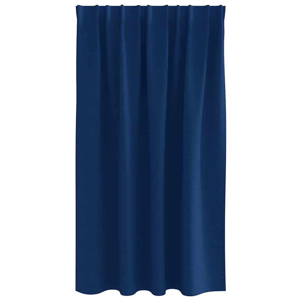 Blackout Curtains with Rings 2 pcs Dark Blue 140 x 140 cm