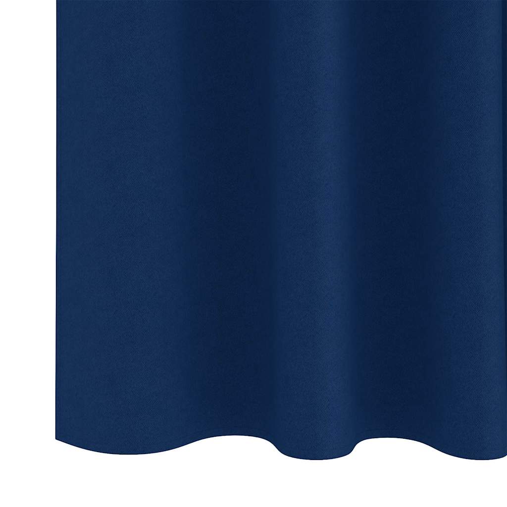 Blackout Curtains with Rings 2 pcs Dark Blue 245 x 140 cm