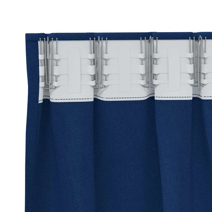 Blackout Curtains with Rings 2 pcs Dark Blue 260 x 140 cm