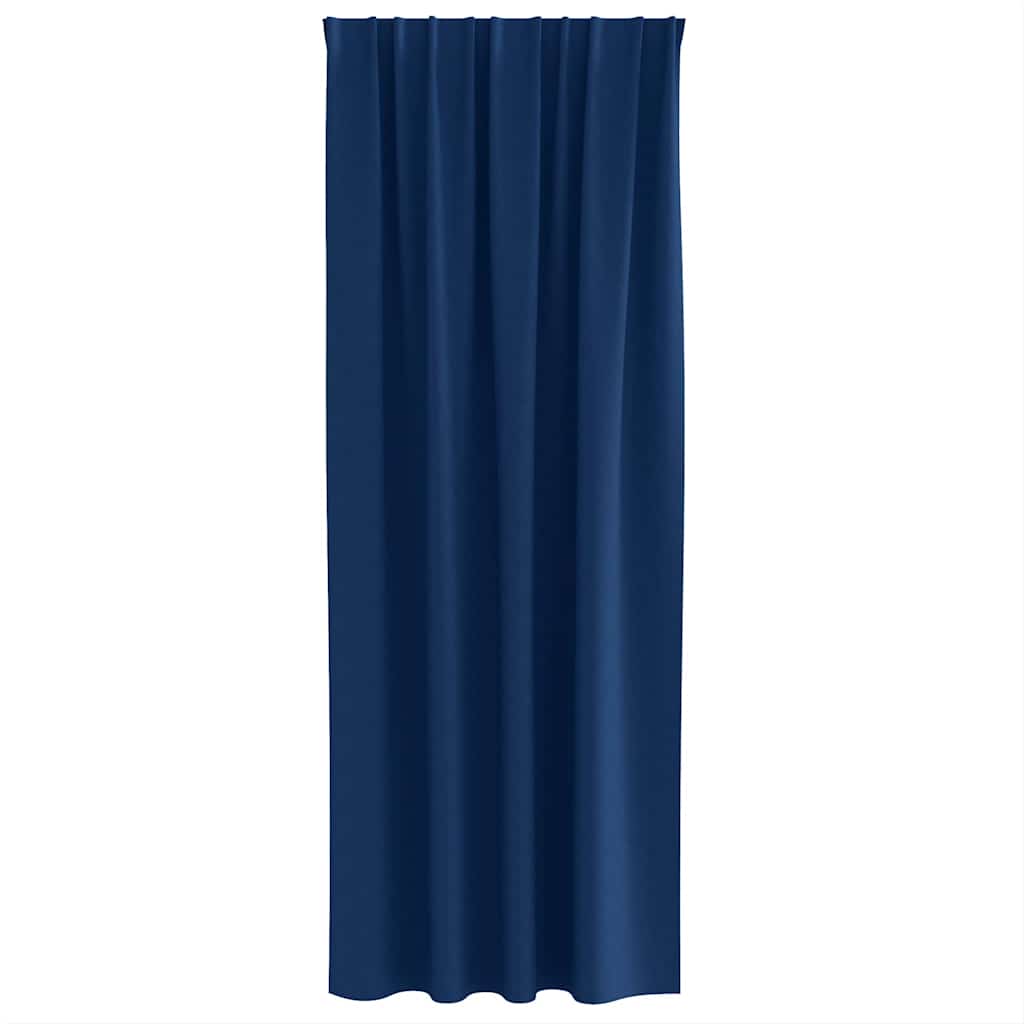 Blackout Curtains with Rings 2 pcs Dark Blue 260 x 140 cm