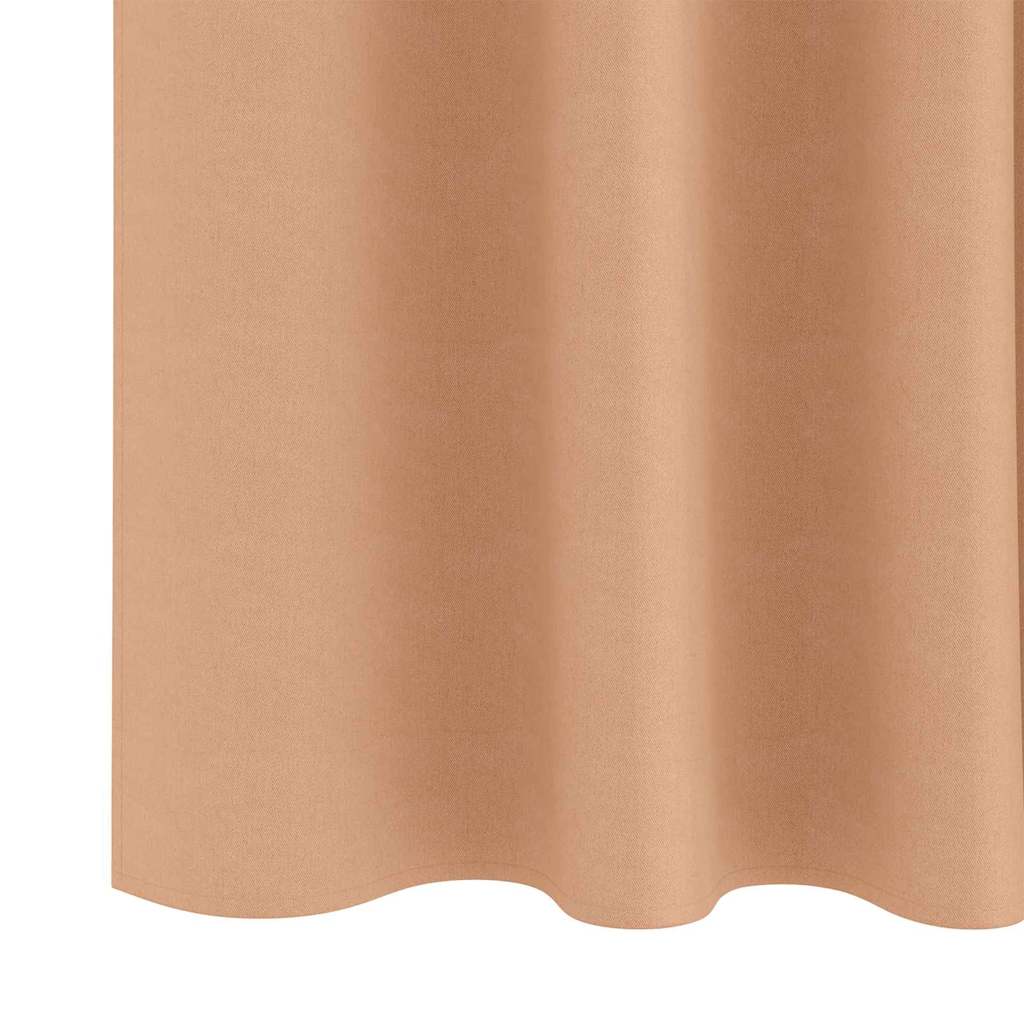 Blackout Curtains with Rings 2 pcs Light Brown 140 x 140 cm