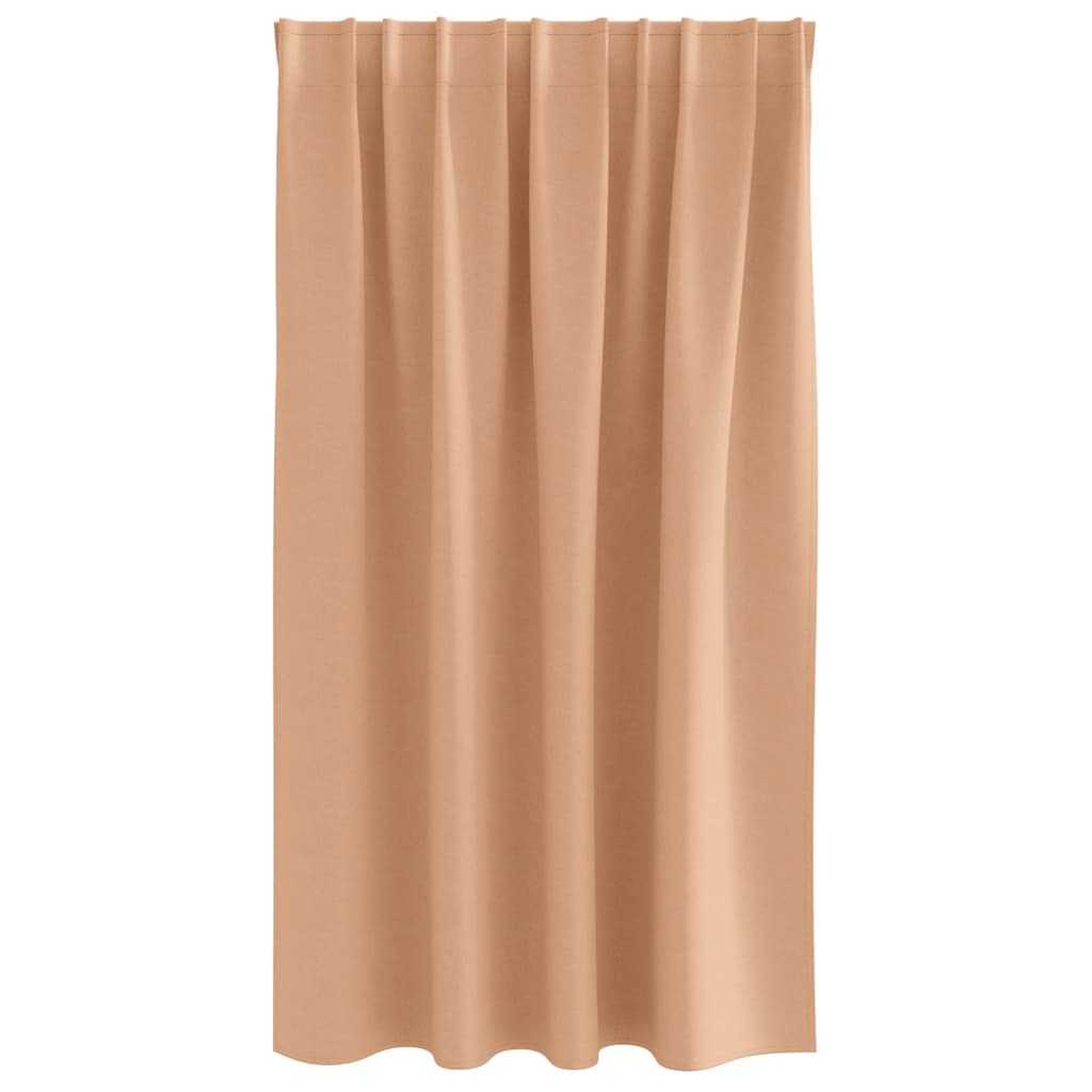 Blackout Curtains with Rings 2 pcs Light Brown 140 x 140 cm